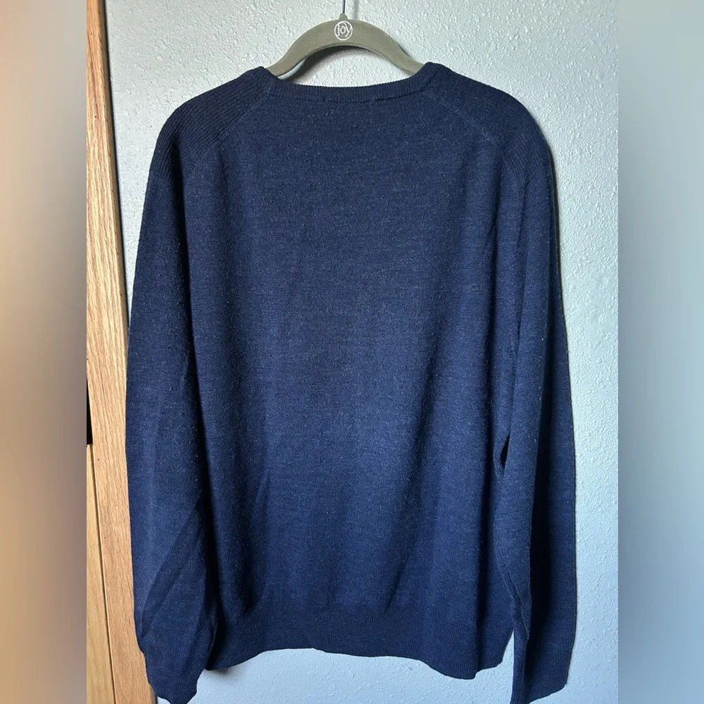Calvin Klein Men's Blue Merino Wool Crewneck Sweater - Picture 3 of 8